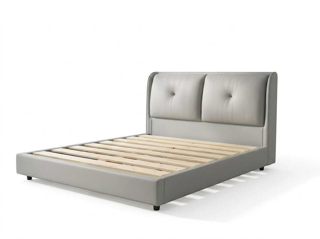Allenby Leather Queen Light Grey