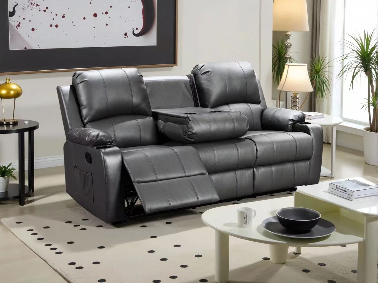 Cyril Recliner 3+2+1 Seater PVC Set Grey