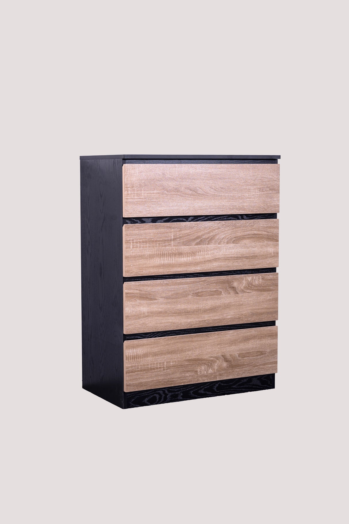 Woodsy Chest of 4 Drawers Black + Oak