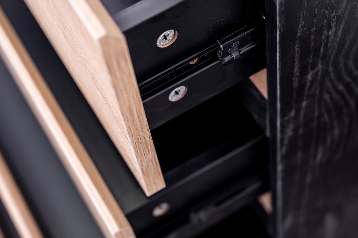Woodsy Chest of 4 Drawers Black + Oak