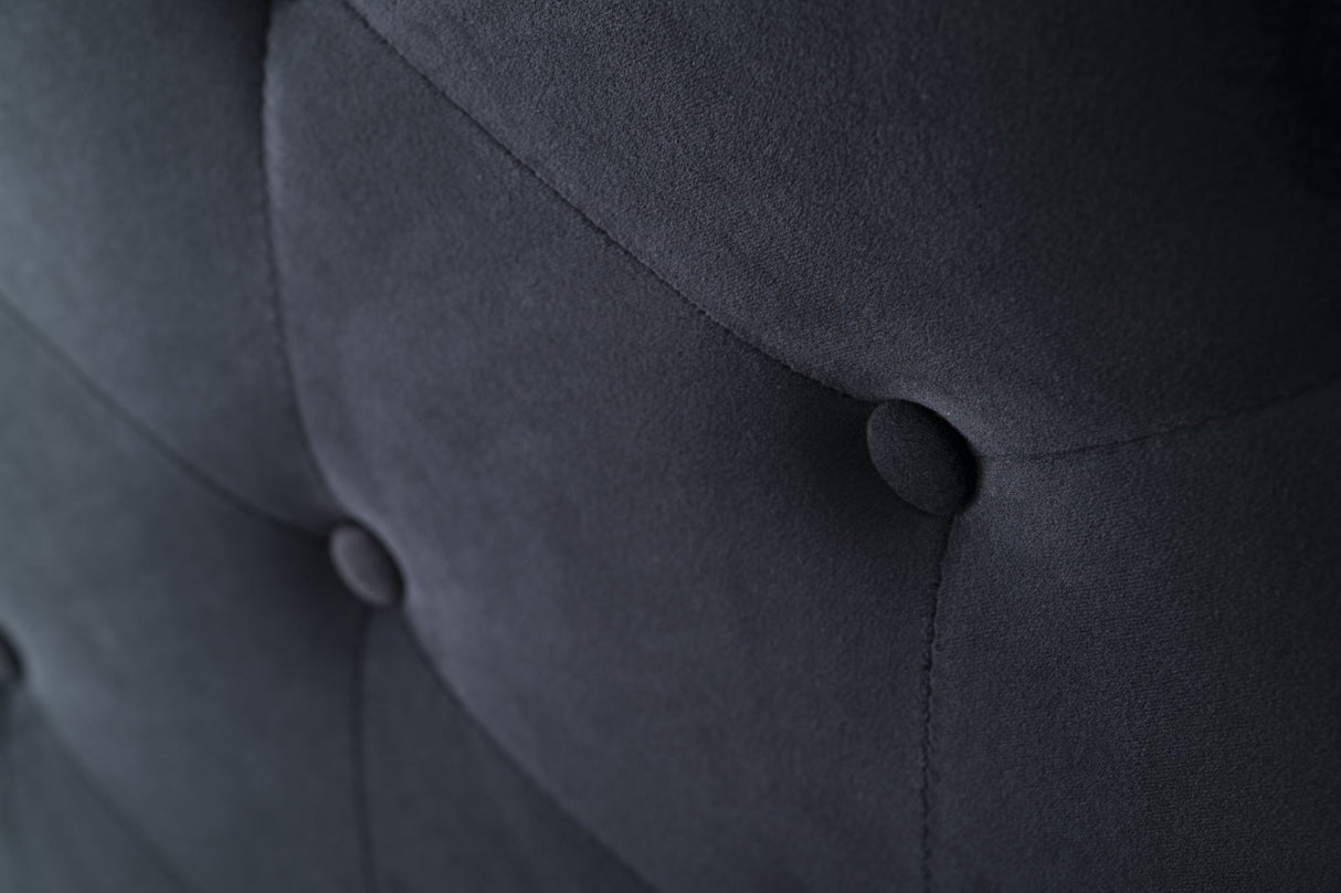 Fenland Headboard Black Velvet Single Size