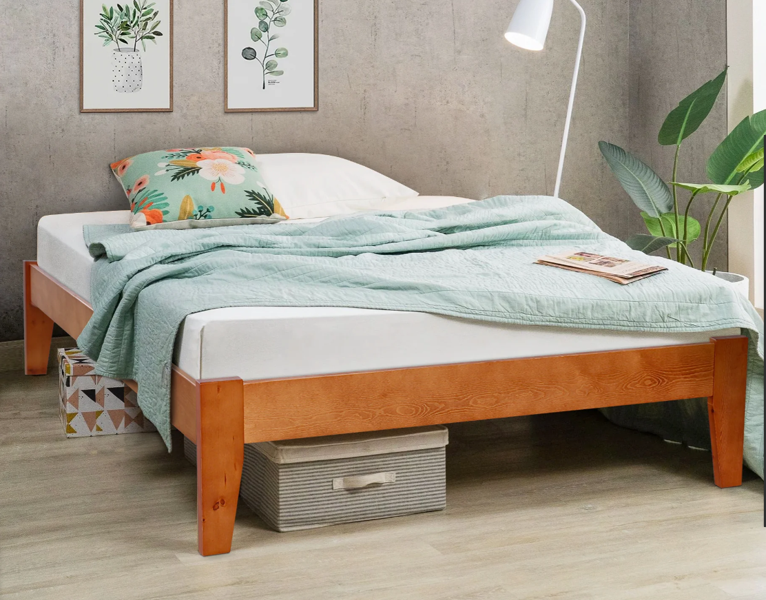 Hartland Solid Wood Bed Base Honey Double