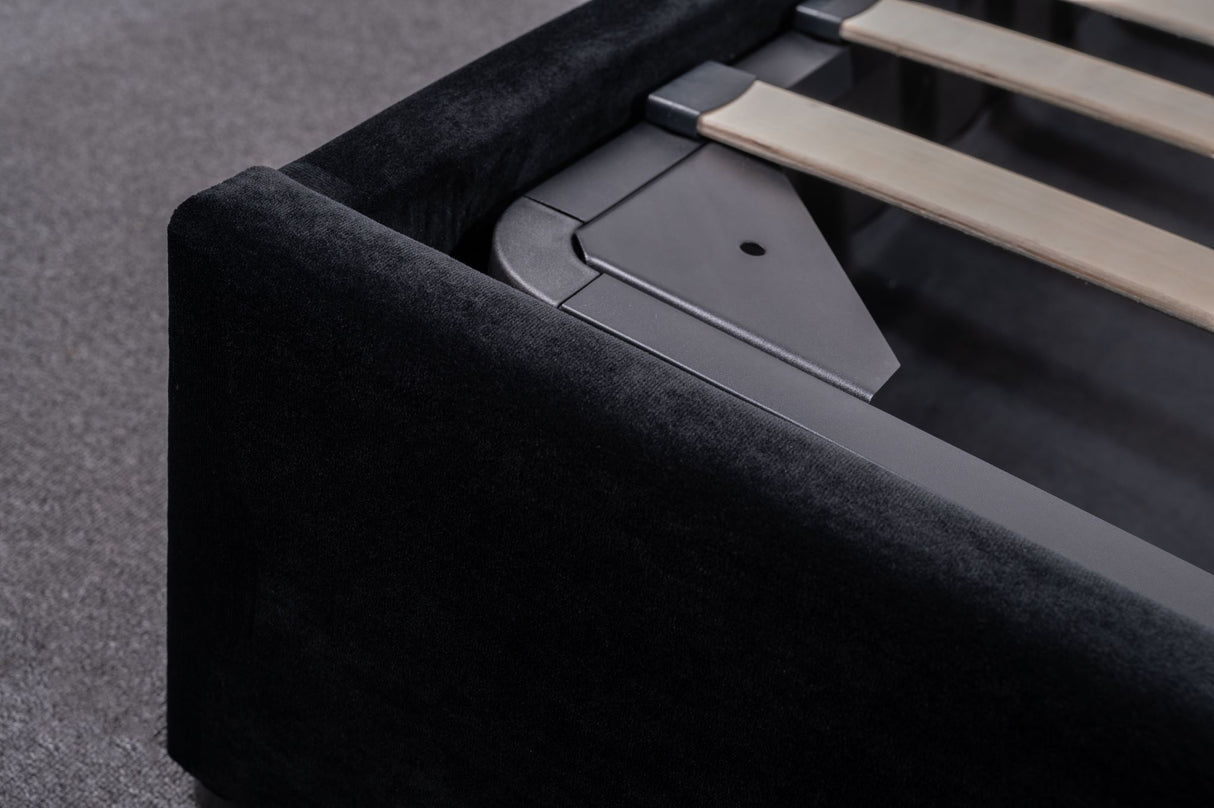 Pilkington Fabric Bed Frame with massive storage Black Velvet King