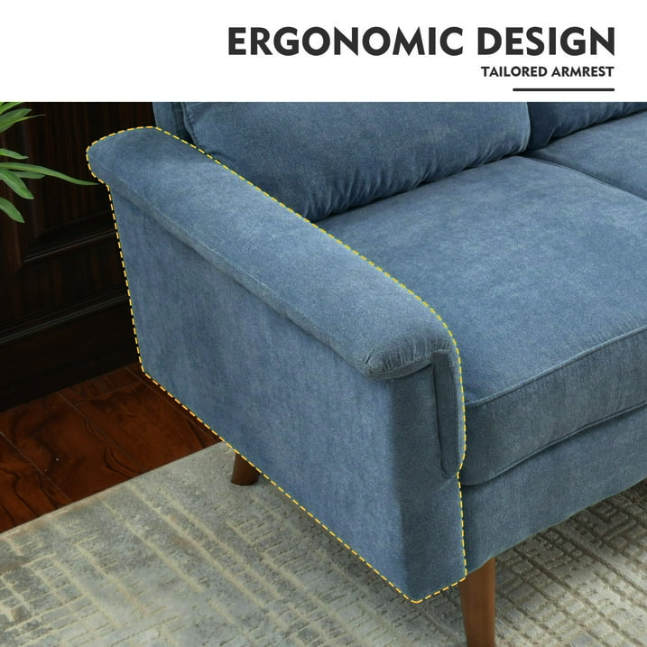 Solar 3 Seater Blue Sofa