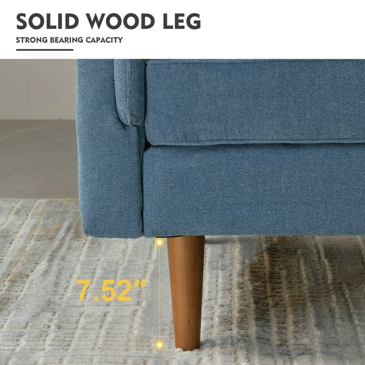 Solar 3 Seater Blue Sofa