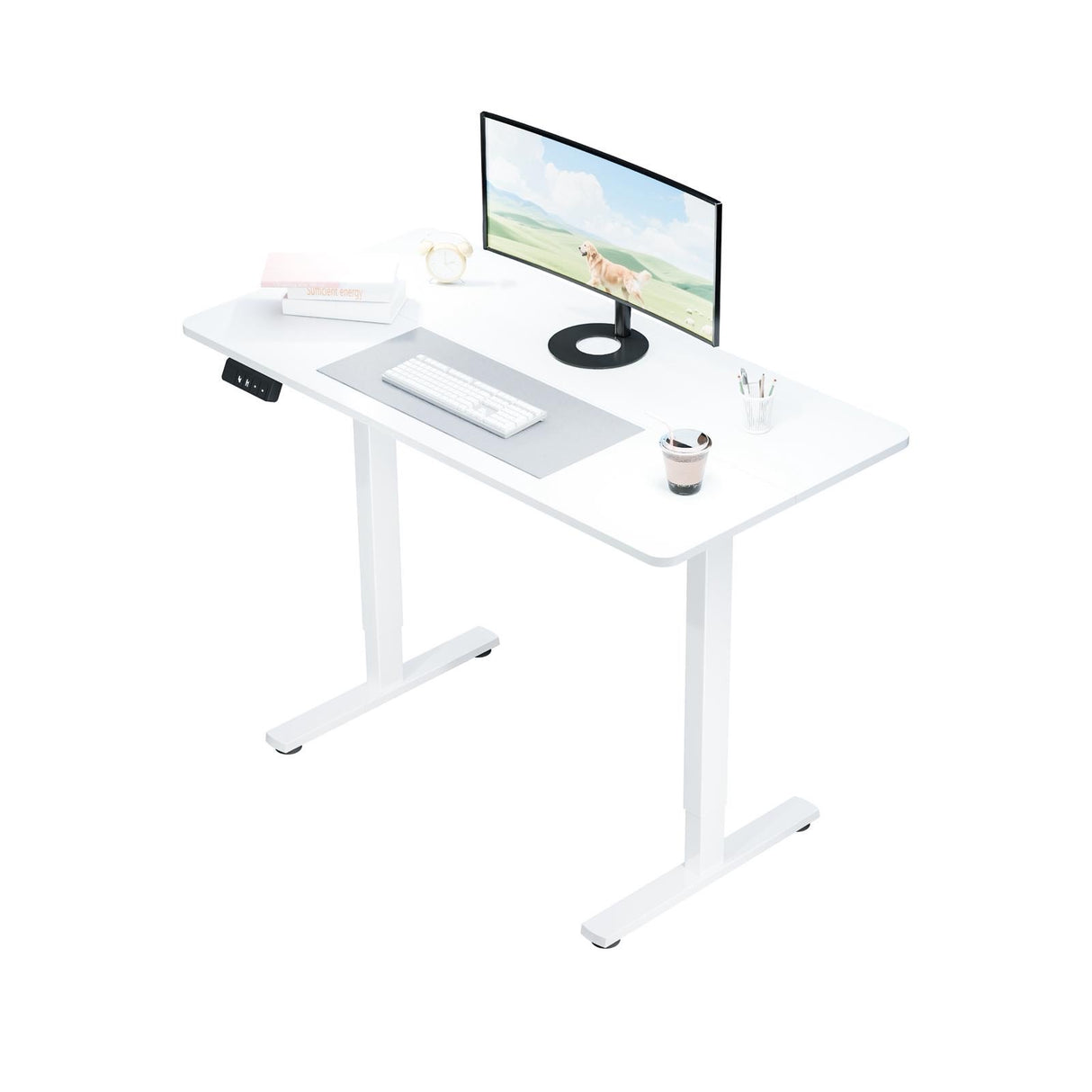 Electra Ergo Single Motor Sit Stand Desk White 1.2m