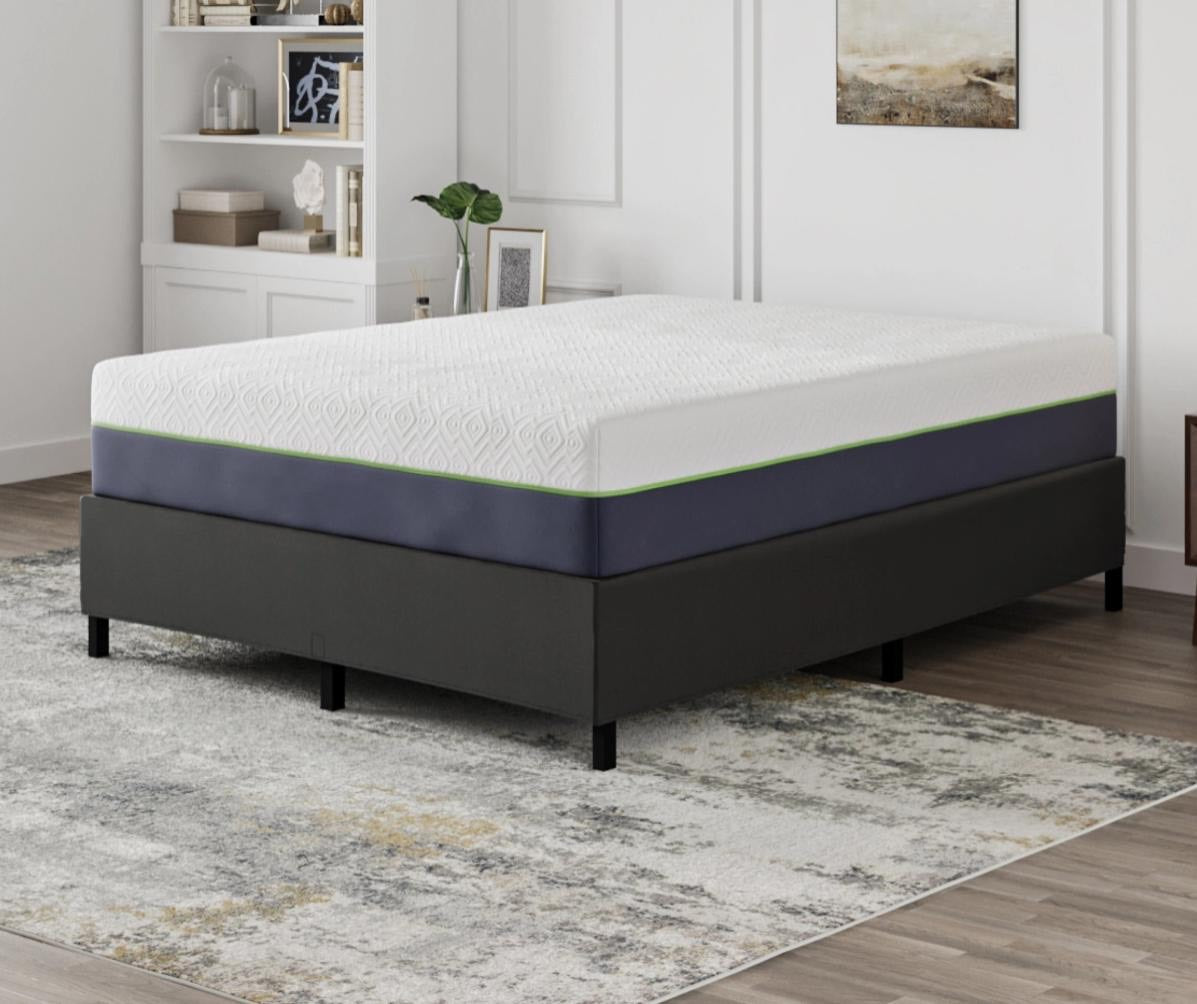Misty Fabric Platform Bed Base Queen