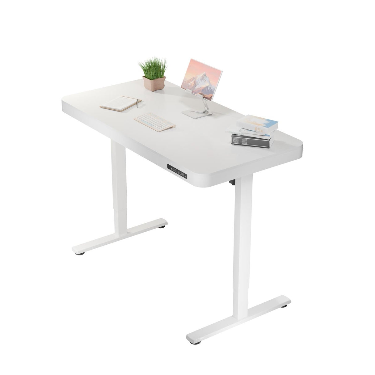 ErgoLift Single Motor Sit Stand Desk with Drawer White 1.2m