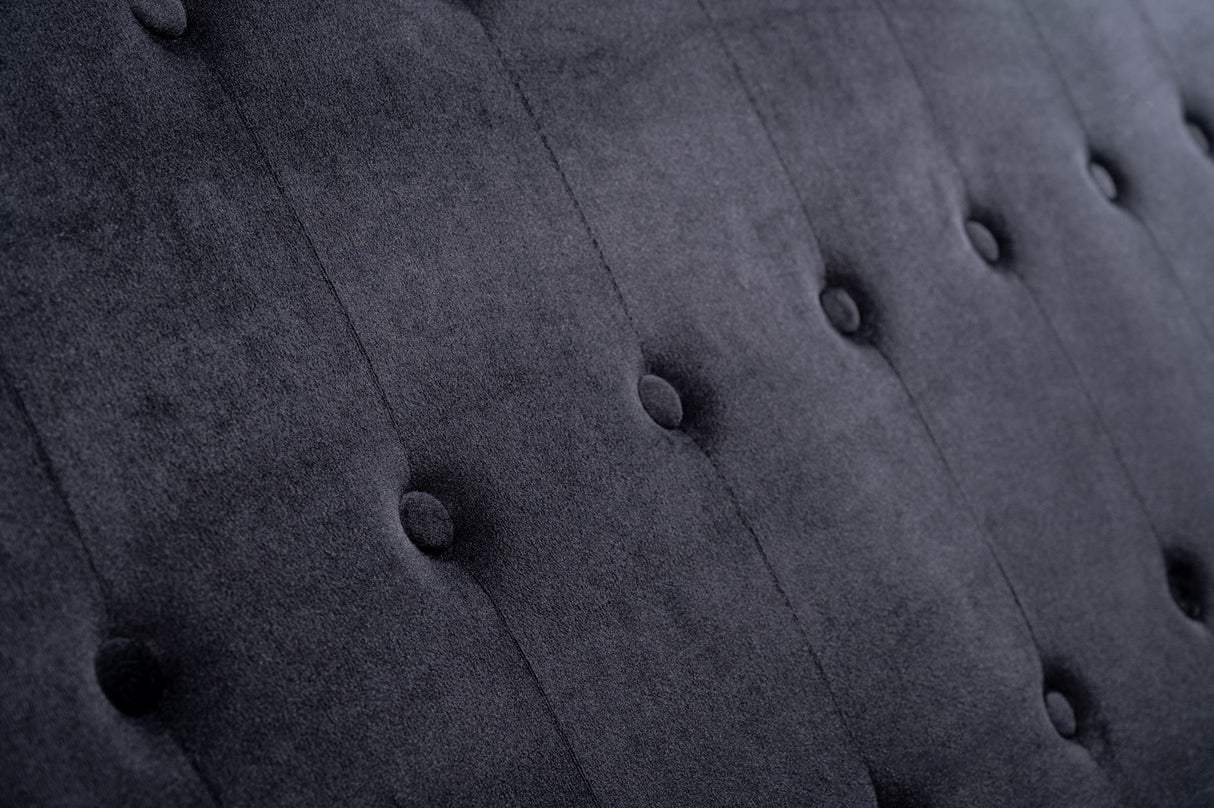 Hyde Free Standing Headboard Black Velvet Super King