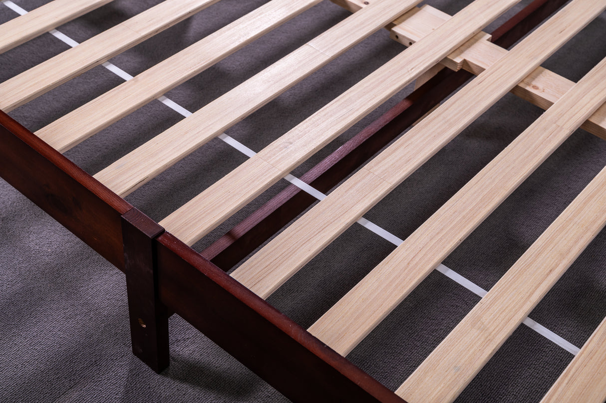 Hartland Solid Wood Bed Base King Single Walnut