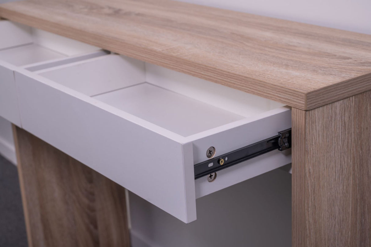 White Hall Table with Two Drawers