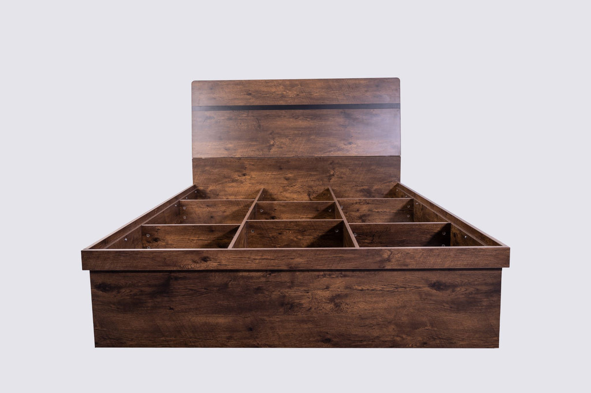 'Byron' Dark Oak Bed frame with Storage King