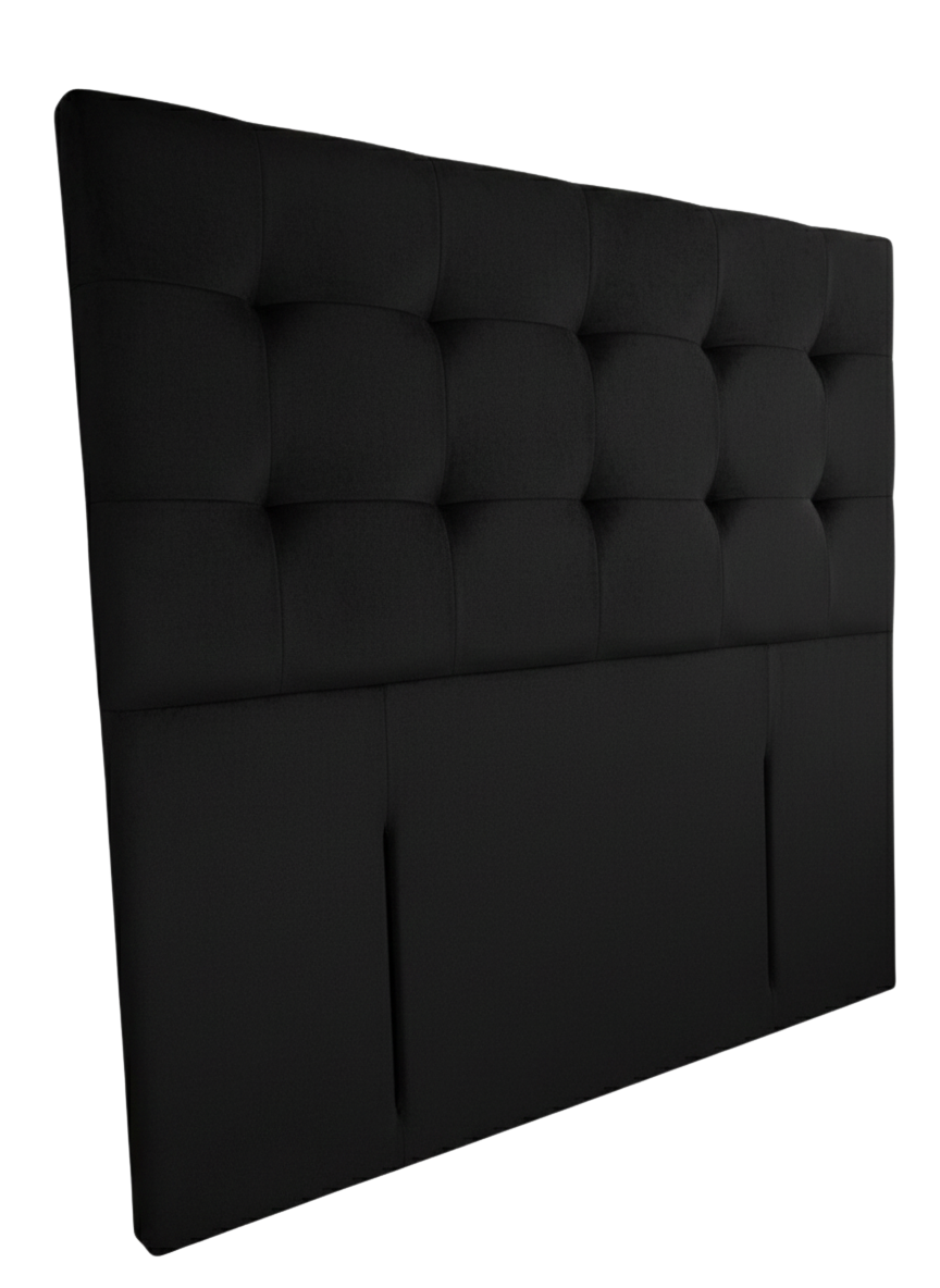 Boston Headboard Black Velvet Single