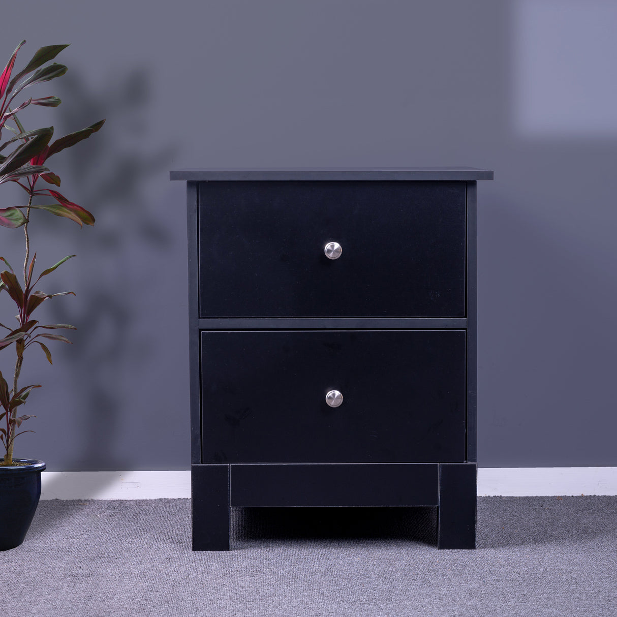 'Pamela' Bedside Table Black