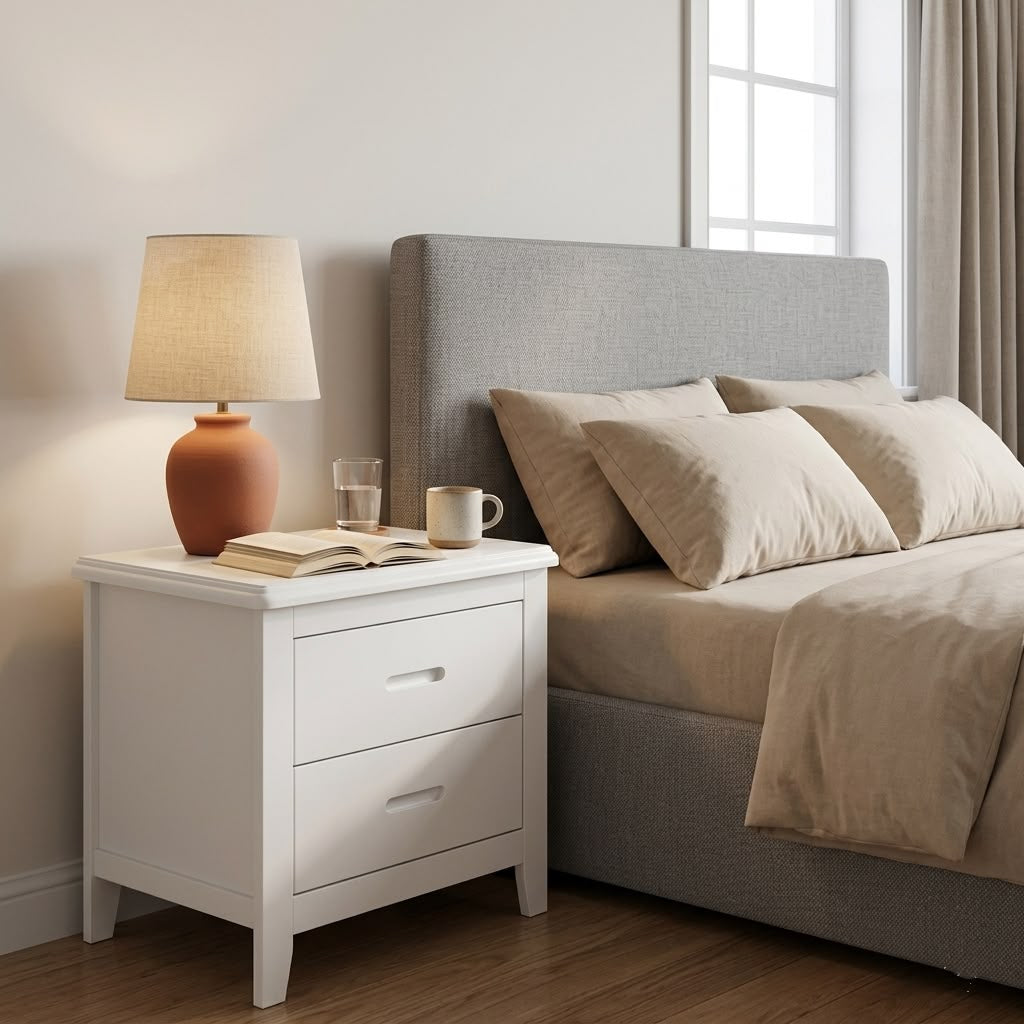 Von Bedside Table White