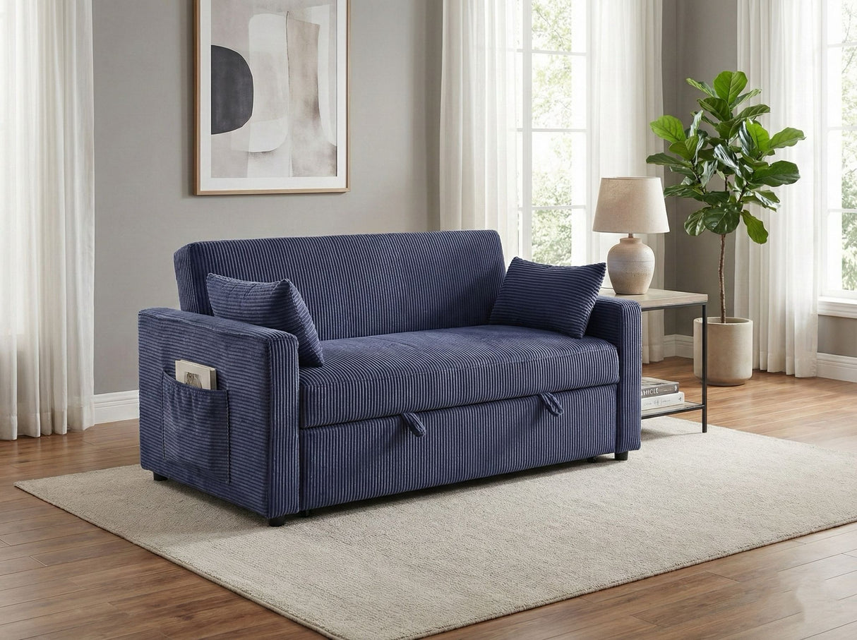 Vessev 2 Seater Sofa Bed Blue