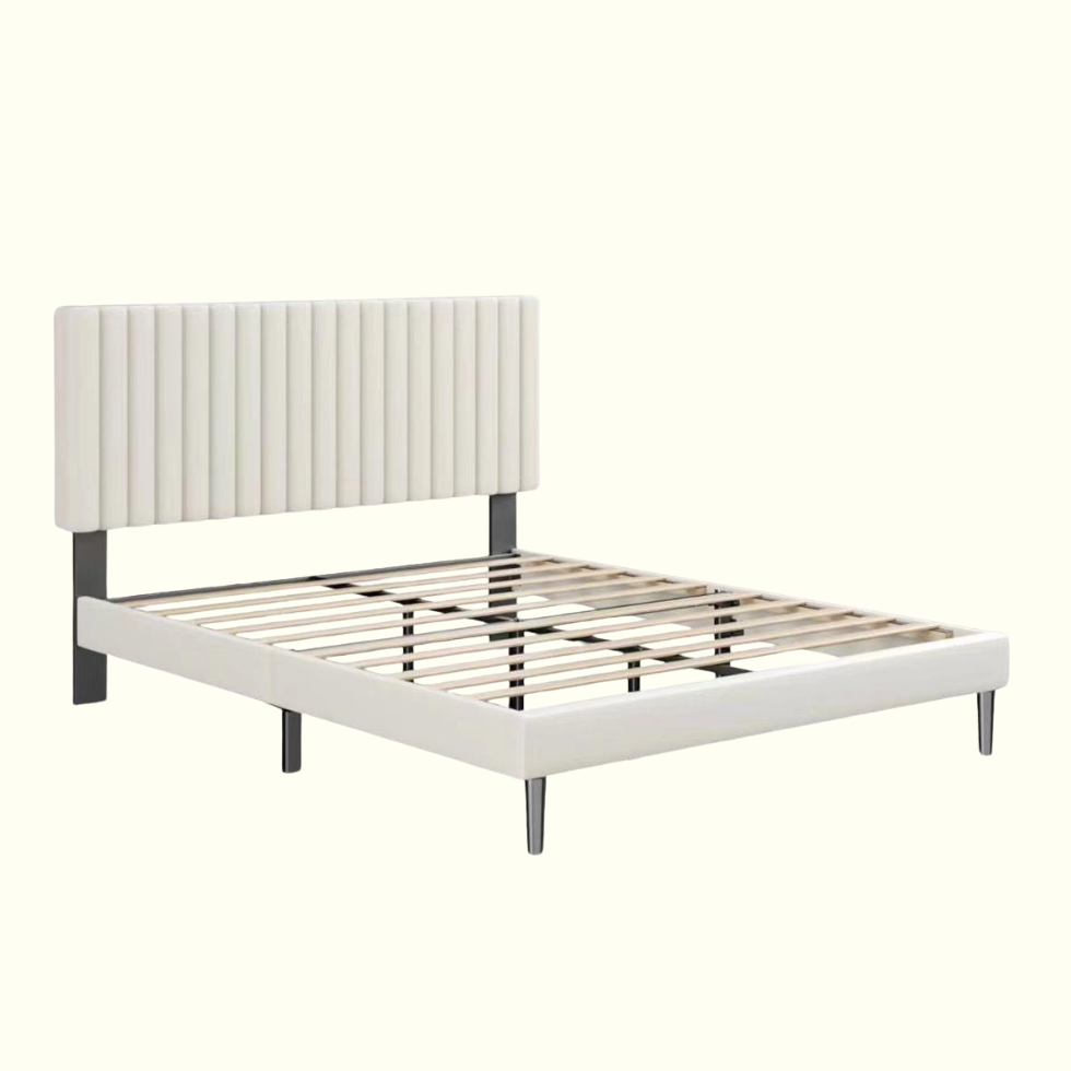Wyllie Bed Frame Beige White Double