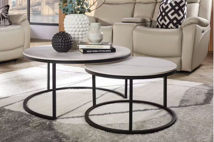Styak Modern Nested Round Coffee Table Set
