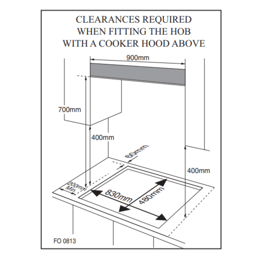 Midea 90G50ME060-GFL Black Glass Gas Cooktop