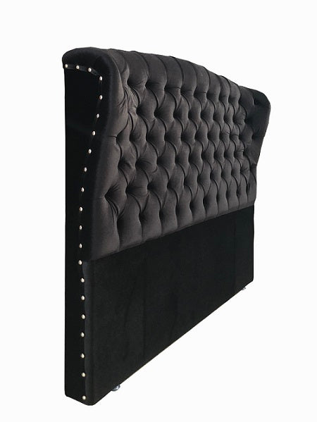 BIRMINGHAM Headboard Black Velvet Queen