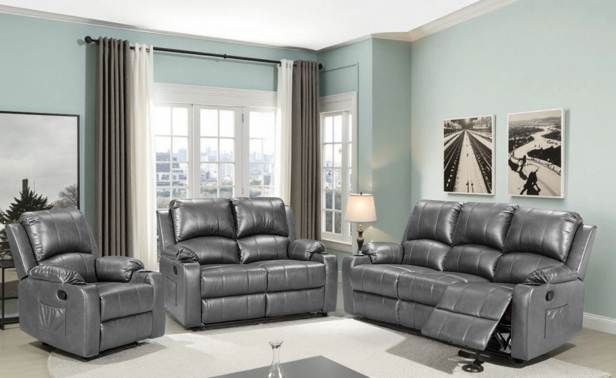 Cyril Recliner 1 seater PVC Grey