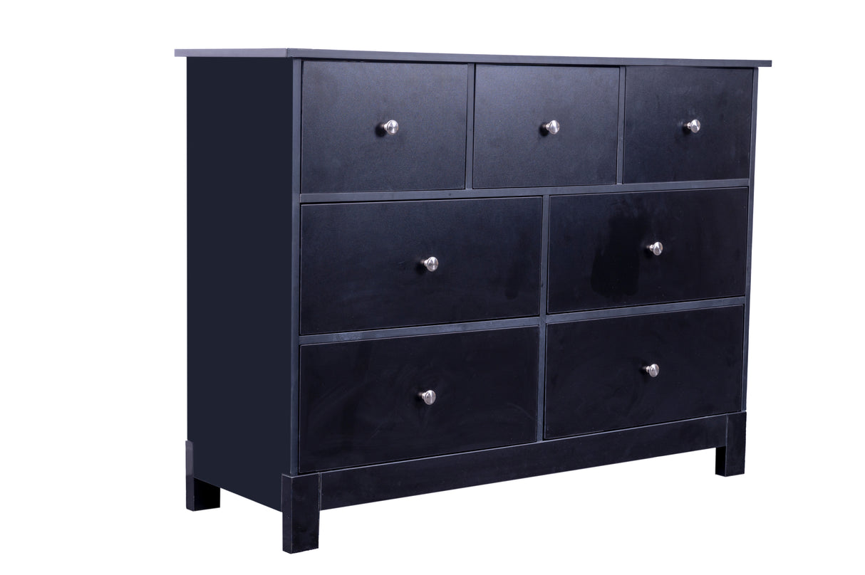'Pamela' Chest of 7 Black Drawers