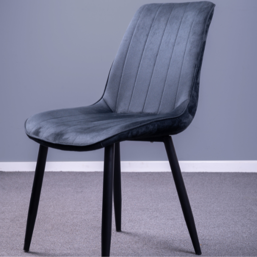 Upton Black Velvet Dining Chair