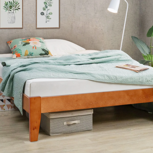 Hartland Solid Wood Bed Base Honey King Single