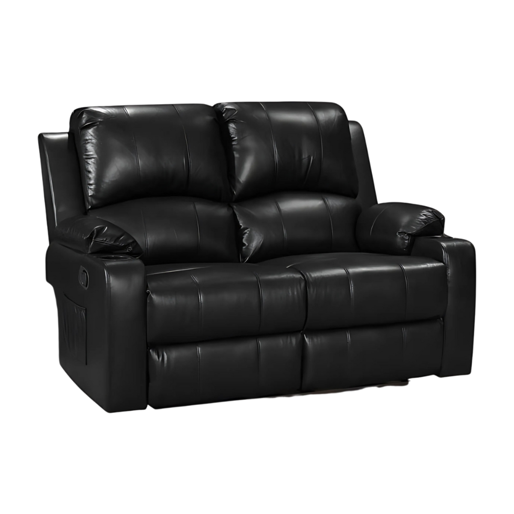 Cyril Recliner 2 seater PVC Black