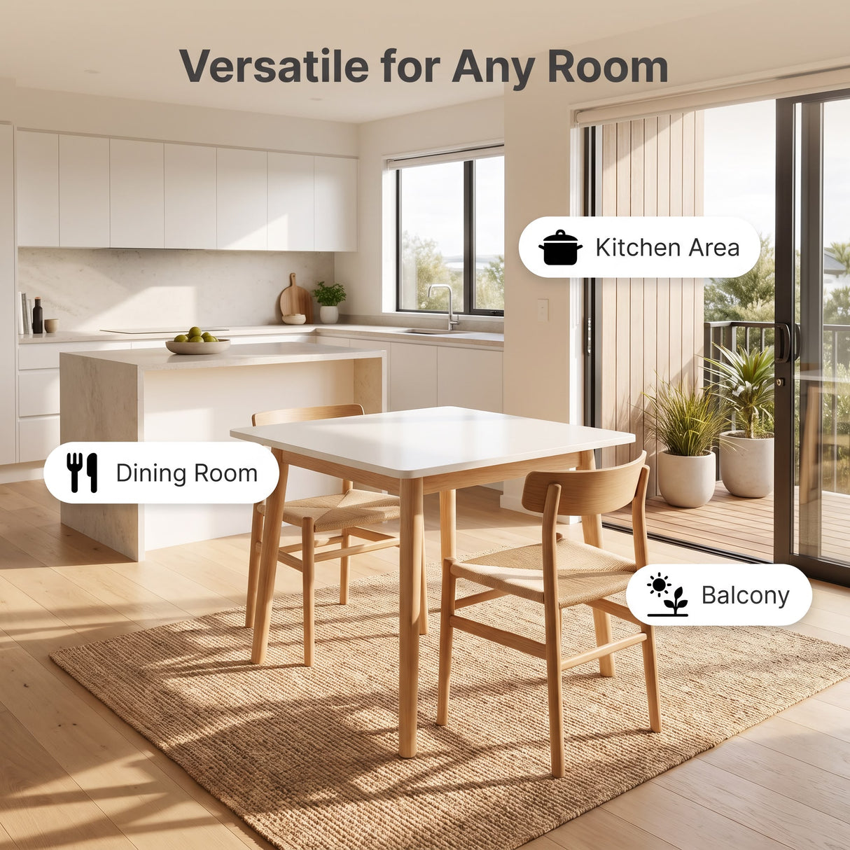 Metro Compact Dining Table - White