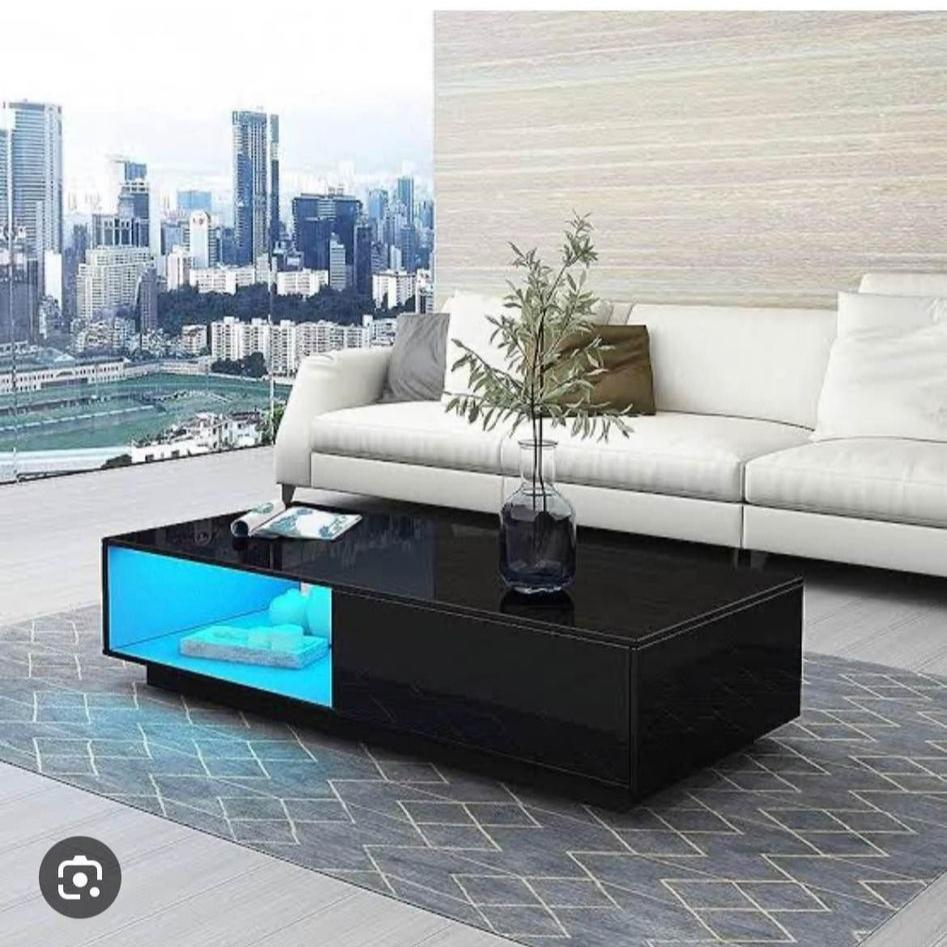 'Romote' Black Gloss Coffee table with RGB LED Lighting