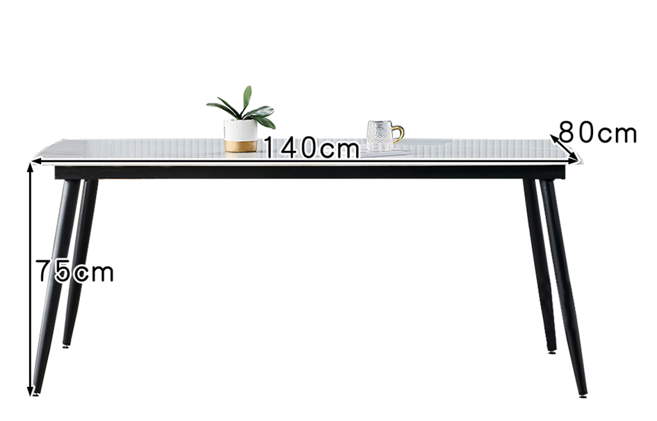 Wakefield Sintered Stone top Dining Table with Metal Legs