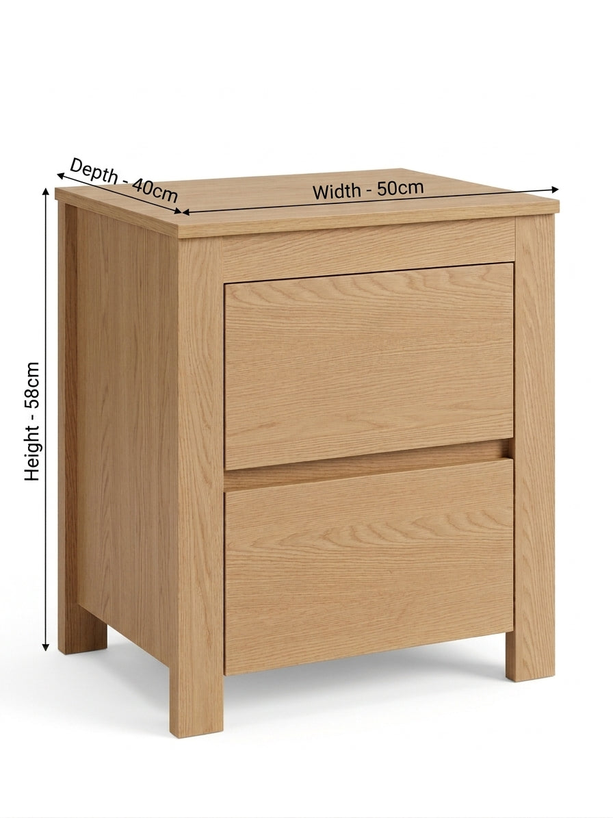 Elmwood Oak Bedside Table