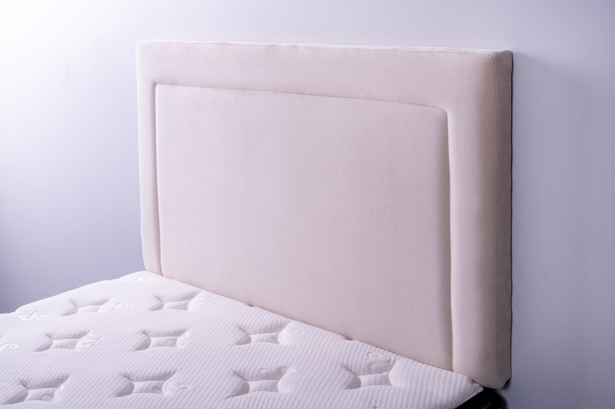 Jessamine Headboard Beige Velvet Double