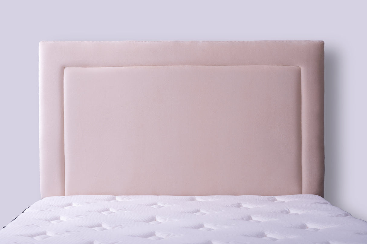 Jessamine Headboard Beige Velvet Single