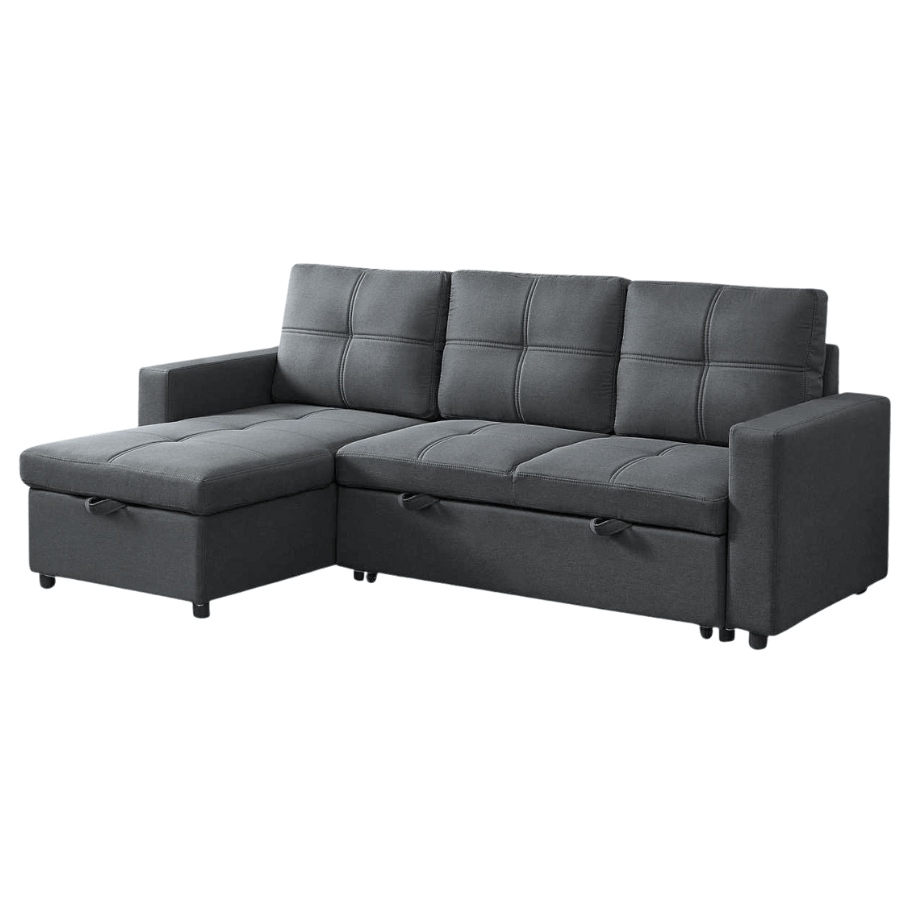 Haven Reversible Pullout Sofa bed Grey Velvet, Factory Second – Minor Cosmetic Imperfection