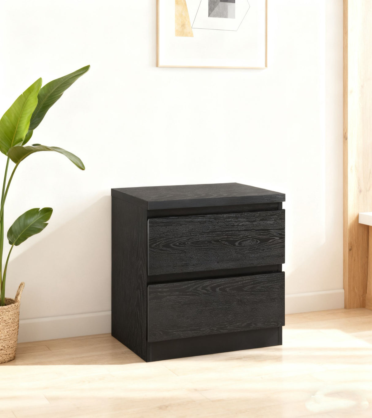 Elcoat Bedside Table Black