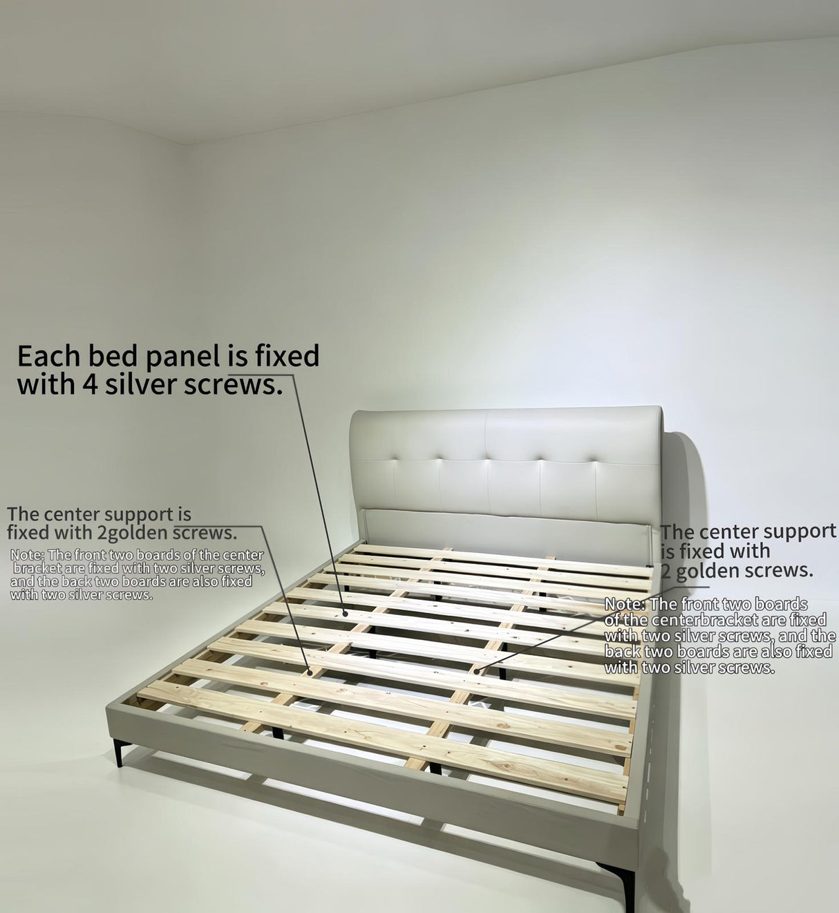Maroa Leather Bedframe Queen Beige