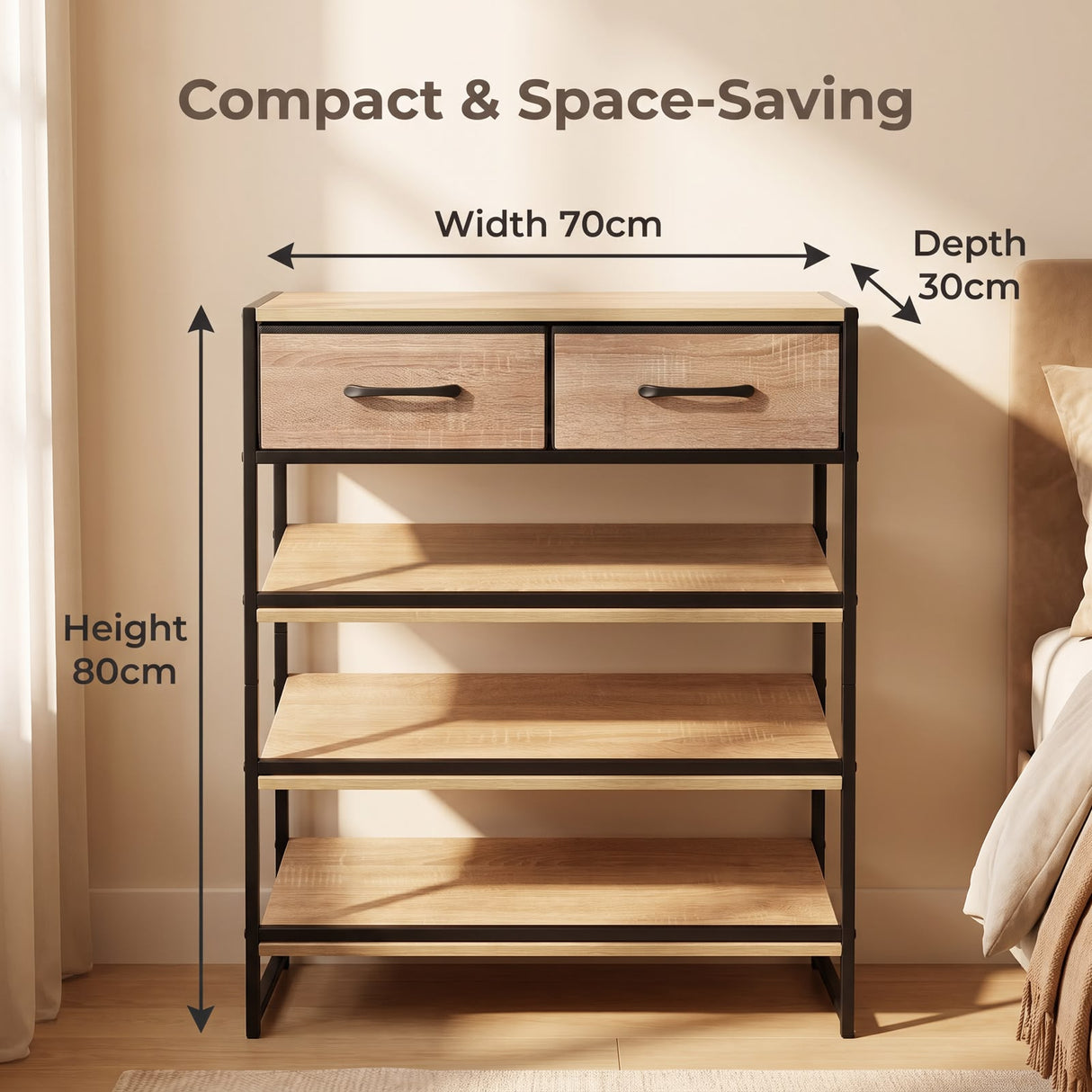Metro Iron & Wood 5-Tier Shoe Rack