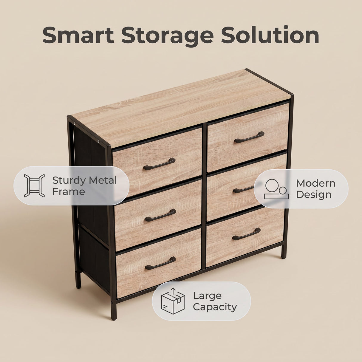 Maskell Six Drawers