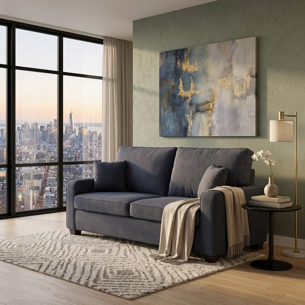 Haven Compact 2-Seater Fabric Sofa - Grey