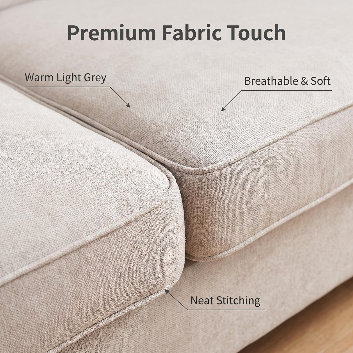 Haven Compact 2-Seater Fabric Sofa - Light Grey