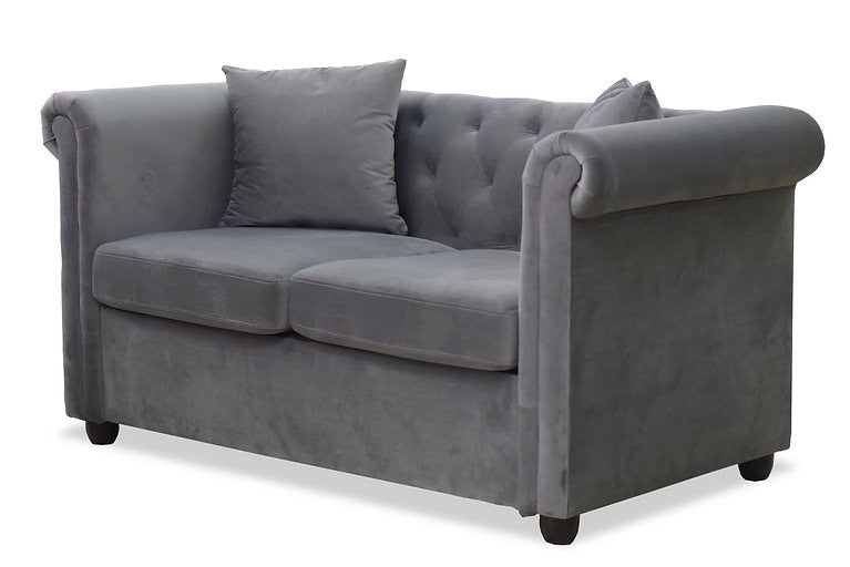 Brookfield Velvet 2 Seater Sofa Dark Grey