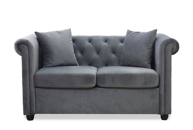 Brookfield Velvet 2 Seater Sofa Dark Grey