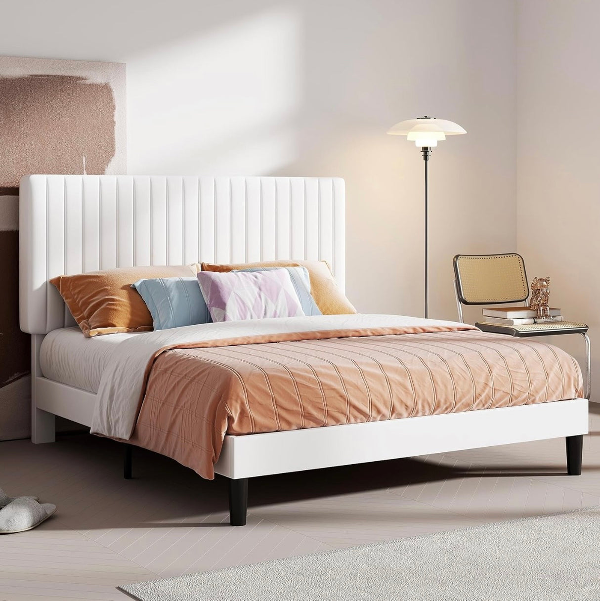 Wyllie Bed Frame Beige White Double