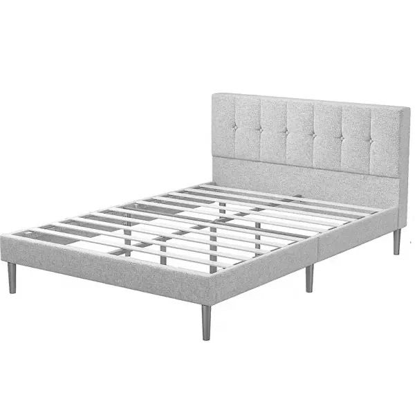 Luno Bed Frame Light Grey Queen