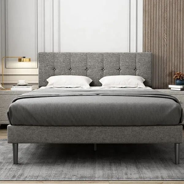 Luno Bed Frame Dark Grey Double