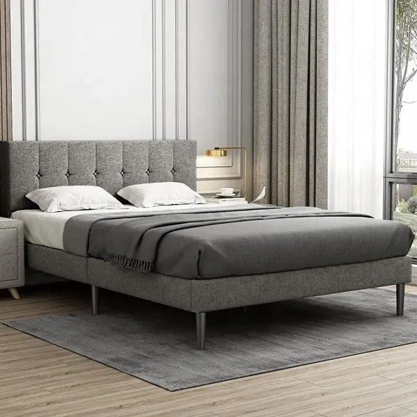 Luno Bed Frame Dark Grey Double