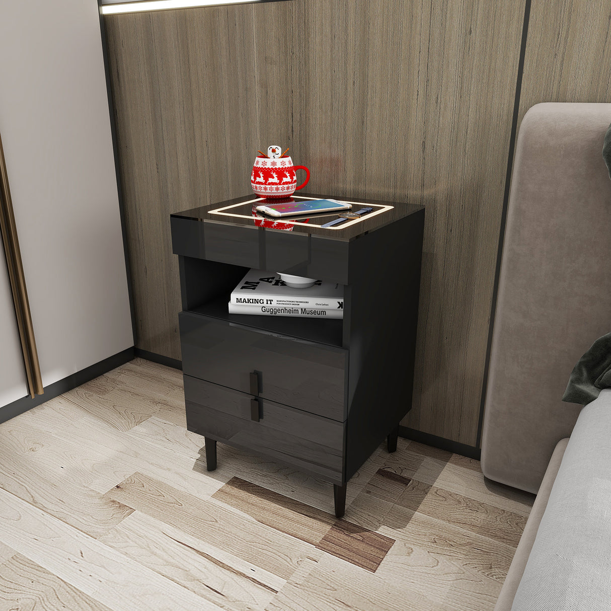 'Nicola' Smart Bedside Table with Intelligent Wireless Charging (USB-C Port DOES NOT WORK!)