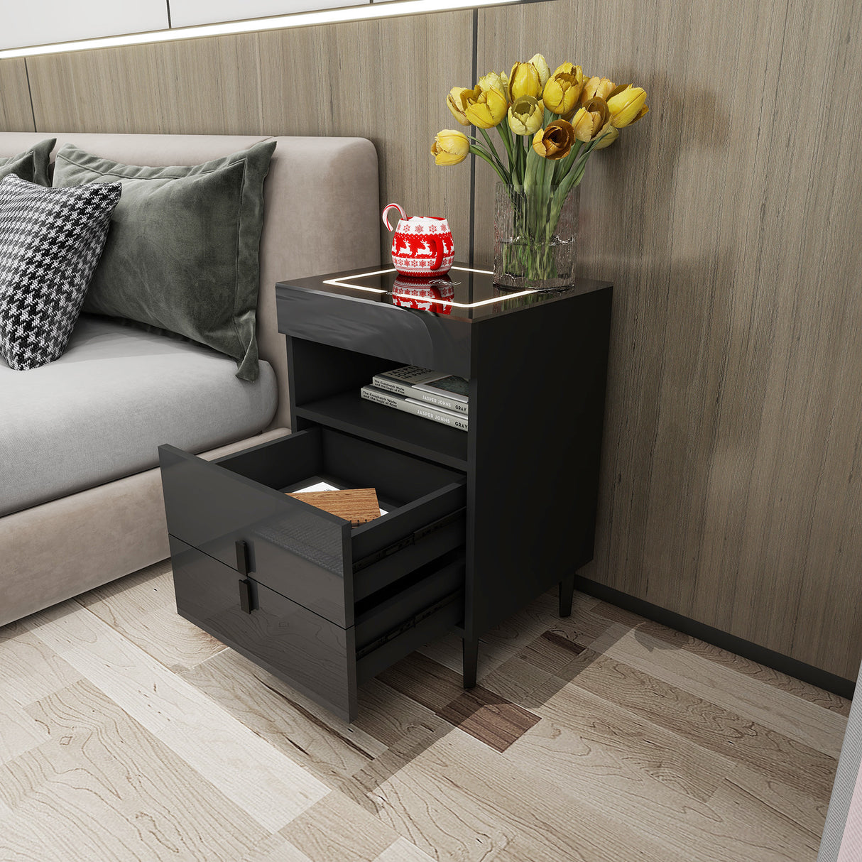 'Nicola' Smart Bedside Table with Intelligent Wireless Charging